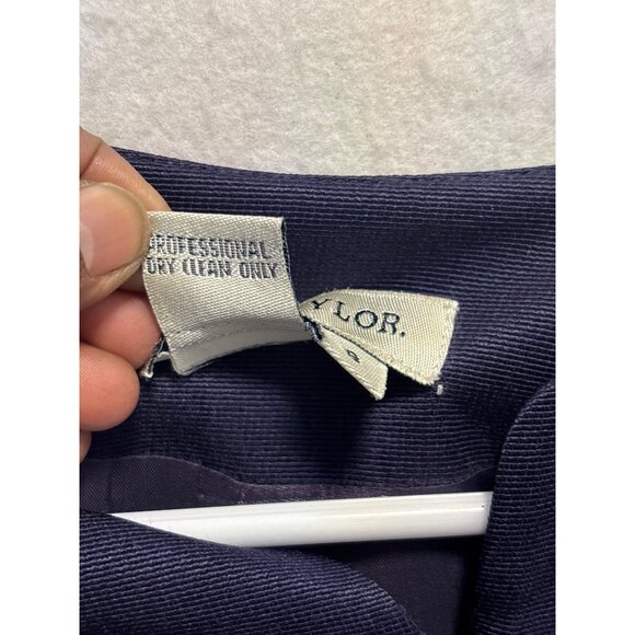 Ann Taylor Womens Button-Front Silk Blouse Size 8 Navy Blue - Picture 5 of 10